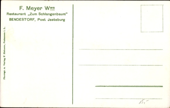 Postcard Bendestorf am Kleckerwald in Lower Saxony, Restaurant Zum Schlangenbaum, owner F. Meyer