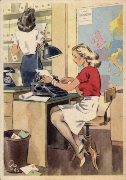 Kunstenaar Ak Gagelmann, Vrouwen creëren voor jou, typiste aan de typemachine, nr. 650