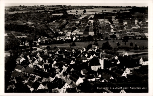 Postcard Siglingen Neudenau an der Jagst, aerial photograph