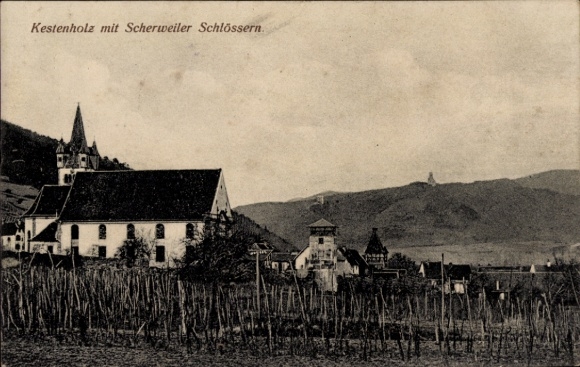 Postcard Scherwiller Scherweiler Alsace Bas Rhin, Kestenholz, Castles