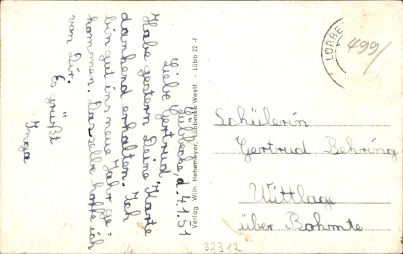 Postcard Lübbecke in East Westphalia, An der Feuerrenne, street section