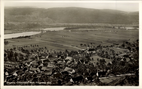Postcard Dogern am Rhein, aerial photograph
