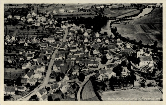 Postcard Burk in Middle Franconia, aerial photograph