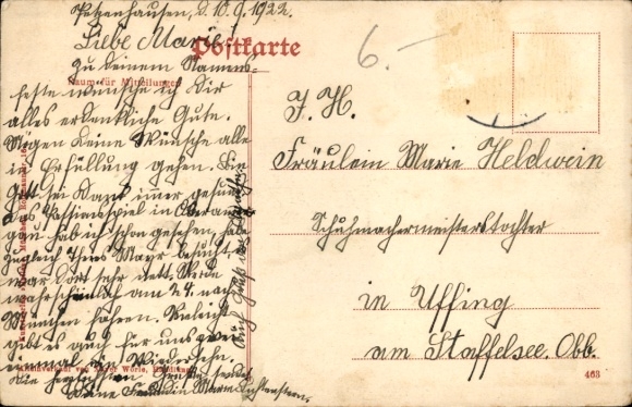 Artist Postcard Petzenhausen Weil in Oberbayern, general view, church