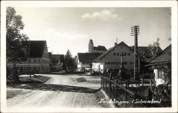 Photo Postcard Denklingen in Swabia Upper Bavaria, partial view of the village, church