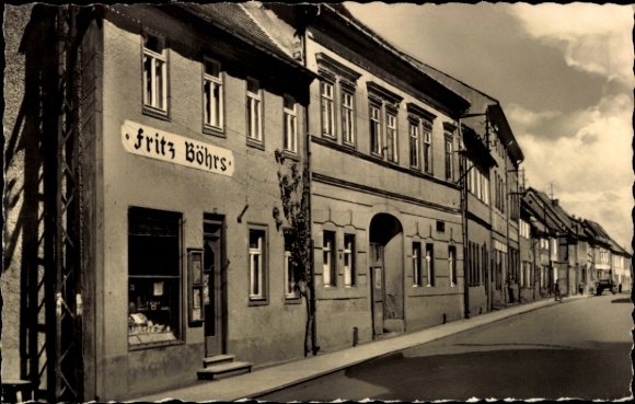 Ak Wiehe im Kyffhäuserkreis, Wilhelm Pieck Straße, Geschäft Fritz Böhrs