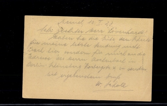Michel nr 114, 119 na pocztówce, Memel-Kopenhaga
