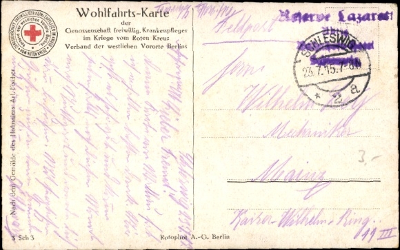 Artist Postcard Fischer, The people's thanks are certain, Empress Auguste Viktoria visits war veteran