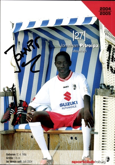 Autogrammkarte Fußballer Jonathan Pitroipa, SC Freiburg, Autogramm