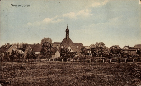 Ansichtkaart Wesselburen in Dithmarschen, afstandsschot