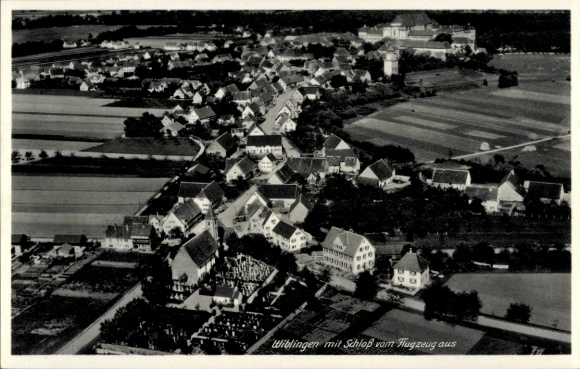 Postcard Wiblingen Ulm on the Danube, panorama, castle, aerial photograph