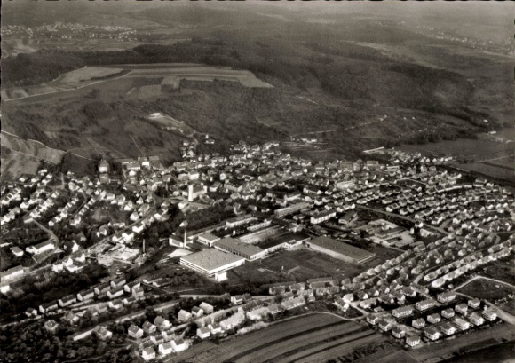 Postcard Wernau am Neckar, aerial photograph