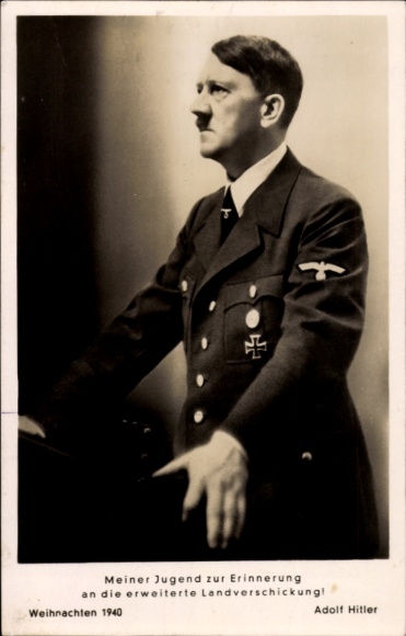 Ak Führer und Reichskanzler Adolf Hitler, Reichstagssitzung 1939, Portrait am Rednerpult