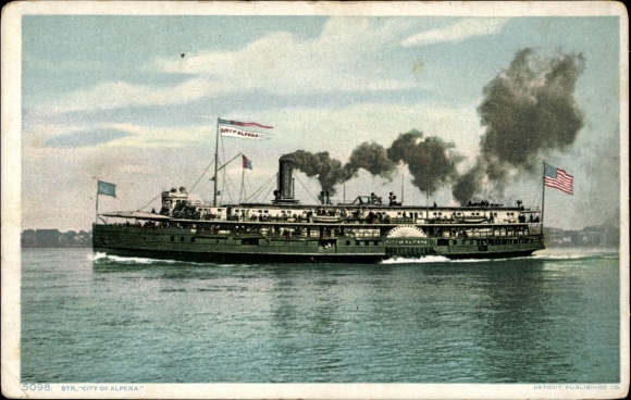 Postcard steamer City of Alpena