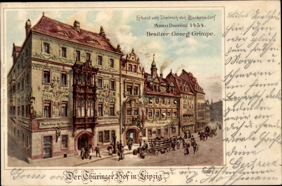 Artist Chromo-Litho Leipzig in Saxony, the Thüringer Hof, owner Georg Grimpe