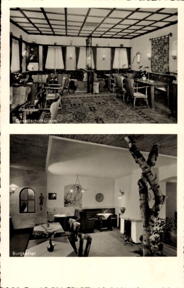 Postcard Gensungen Felsberg Hessen, Heiligenberg Castle, Hotel-Restaurant
