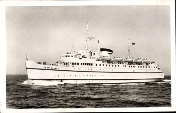 Ak Bundesbahn zeegaande veerboot Duitsland