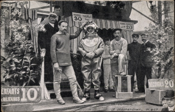 Postcard Fere Foraine, Le Scaphandrier, Divers, Fair, Attraction