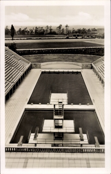Postcard Berlin Charlottenburg Westend, swimming stadium, Reichssportfeld