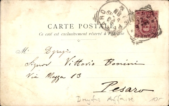 Postcard Veritas, Justizia, participants in the Dreyfuss Affair