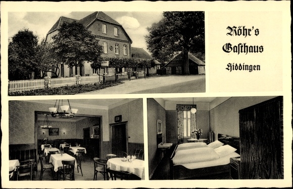 Postcard Hiddingen Visselhövede in Lower Saxony, Röhr&#39;s inn
