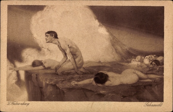 Kunstenaar Ak Fahrenkrog, Ludwig, Verlangen, Allegorie