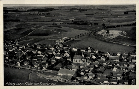 Postcard Aitrang in Swabia, aerial photograph