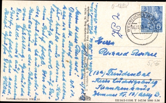 Postcard Werneuchen in the district of Barnim, Rosa-Luxemburg-Strasse