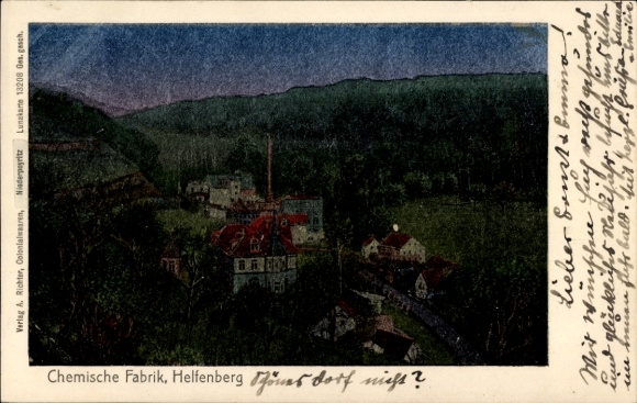 Luna Postcard Dresden Schönfeld Weißig Helfenberg, Helfenbergergrund, Chemical Factory