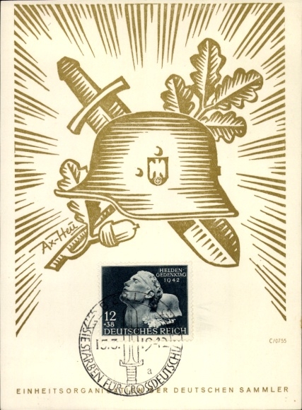 Künstler Ak Axster Heudtlaß, Tag der Briefmarke 1942, KdF