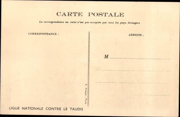 Artist Postcard Poulbot, Franciscque, You&#39;re afraid of spiders, National League against the Slums