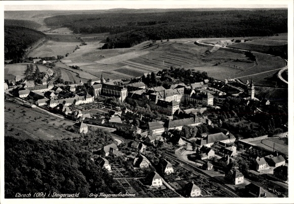 Postcard Ebrach in the Steigerwald Upper Franconia, aerial photograph