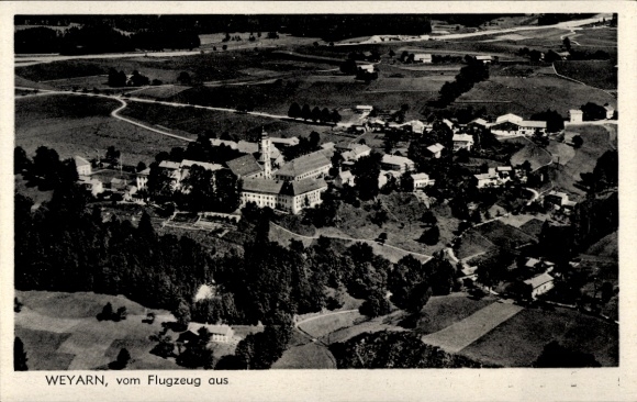 Ak Weyarn Oberbayern, Fliegeraufnahme