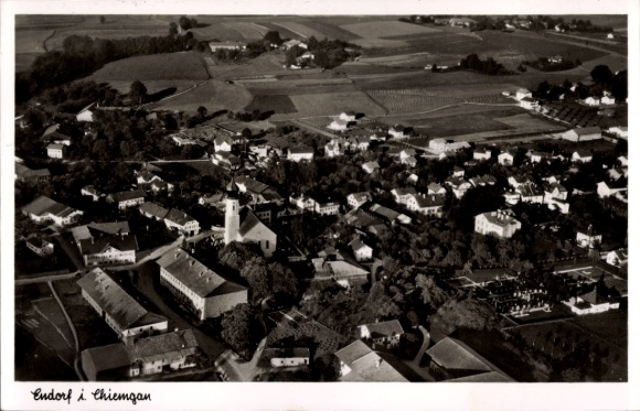 Postcard Bad Endorf in Chiemgau Upper Bavaria, aerial photograph
