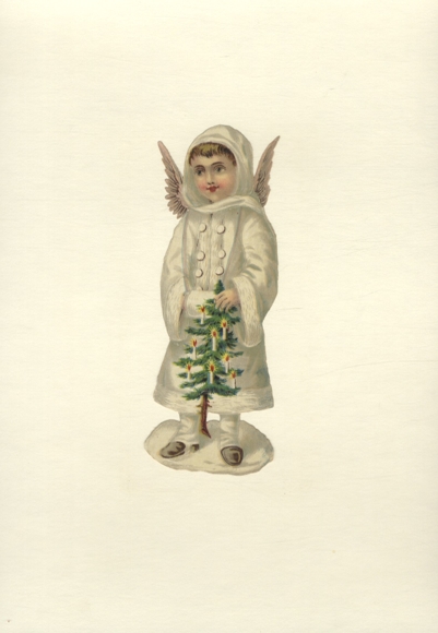 Dziecko opłatek śnieżny z choinką, wymiary ok. 16 x 6 cm