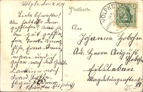 Postcard Völpke Saxony Anhalt, general view, railway crossing, fireclay factory