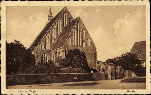 Ak Wiek op het eiland Rügen, kerk