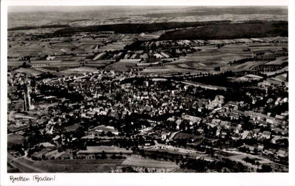 Postcard Bretten in Baden, aerial photograph