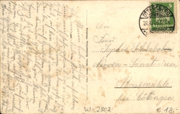 Postcard Ottersberg in Lower Saxony, Green Street, Hotel