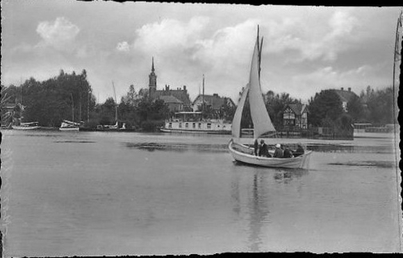 24 Negative Berg-Dievenow in Pommern, Promenade, Strand, Steg, Segelboot