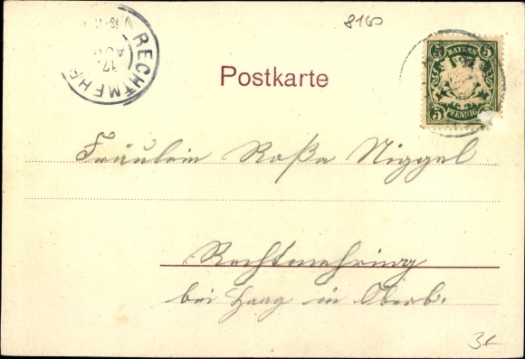 Postcard Miesbach in Oberbayern, nice detailed view