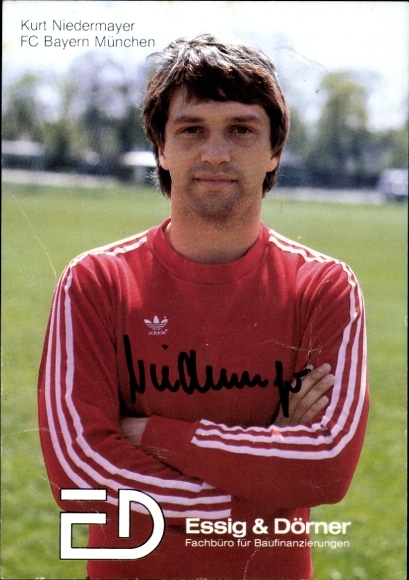 Postcard football player Kurt Niedermayer, FC Bavaria Munich, autograph