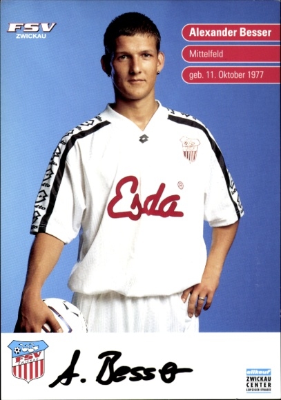 Autogrammkarte Fußballer Alexander Besser, FSV Zwickau, Autogramm