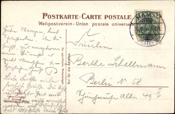 Song Postcard Westphalia, land of pumpernickel and ham, Westphalian song, shepherd