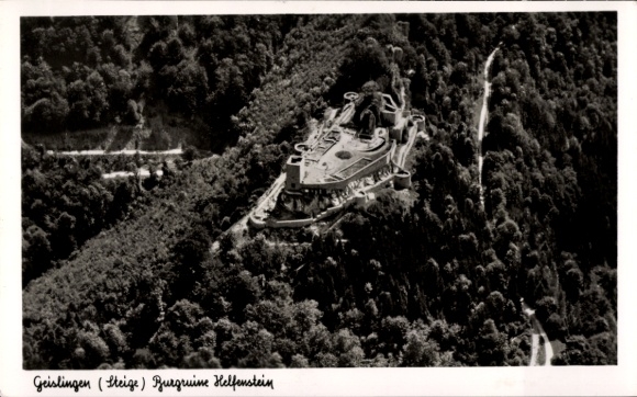 Geislingen an der Steige, aerial photograph, Helfenstein mountain ruins