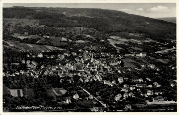 Postcard Markdorf Bodenseekreis Baden, aerial photograph