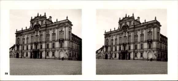 Zdjęcie stereo Praha Praga, miasto zamkowe, Pałac Arcybiskupi