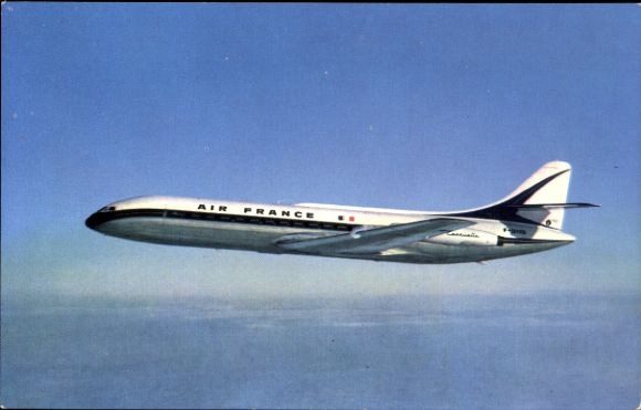 Postcard French passenger aircraft, Air France, Caravelle