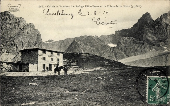 Postcard La Vanoise Savoie, Col, le Refuge Felix-Faure, Pointe de la Gliere
