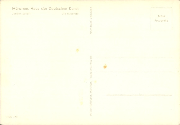 Artist Postcard Schult, Johann, The Resting One, Female Nude, HDK 410